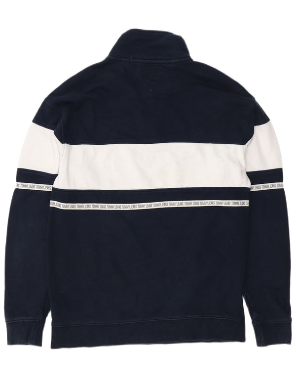 Tommy Hilfiger moletom gráfico masculino jumper pequeno azul marinho colorblock