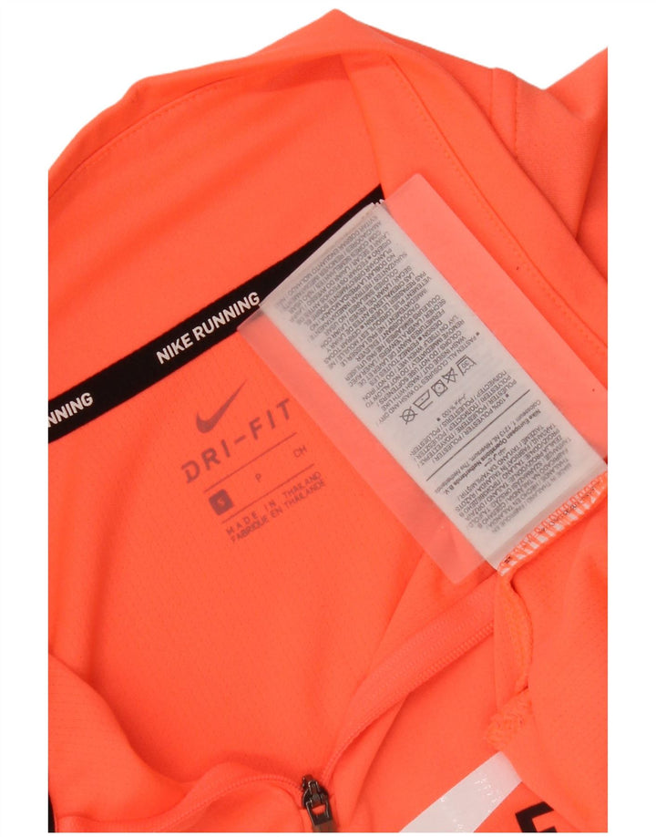 Nike Womens Dri Fit Graphic Pullover Treino Top UK 10 Pequeno Laranja