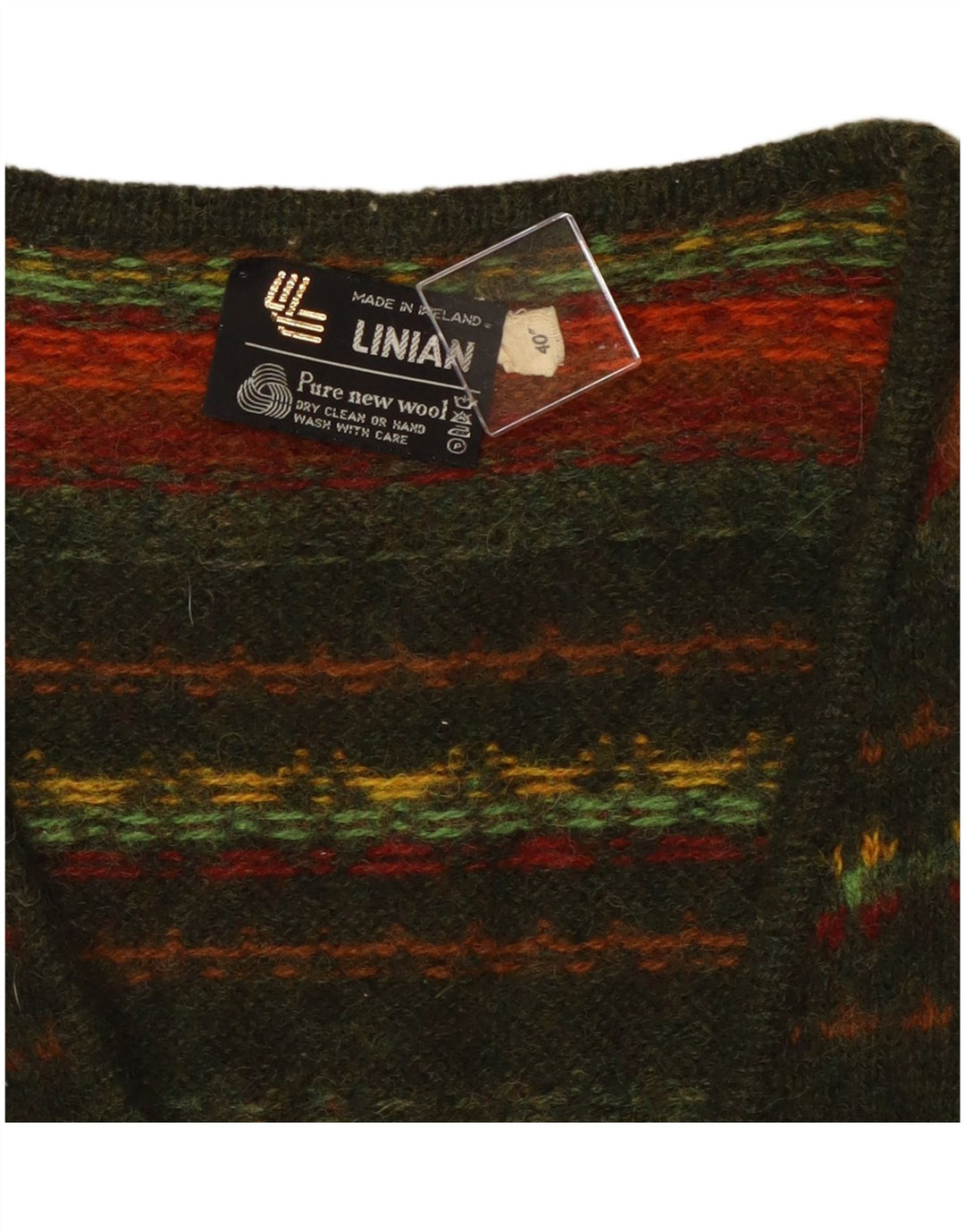 Suéter cardigã feminino VINTAGE EU 40 médio listrado multicolorido