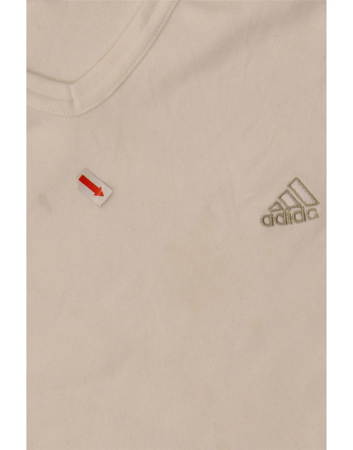 ADIDAS Camiseta Feminina Top UK 14 Médio Algodão Branco