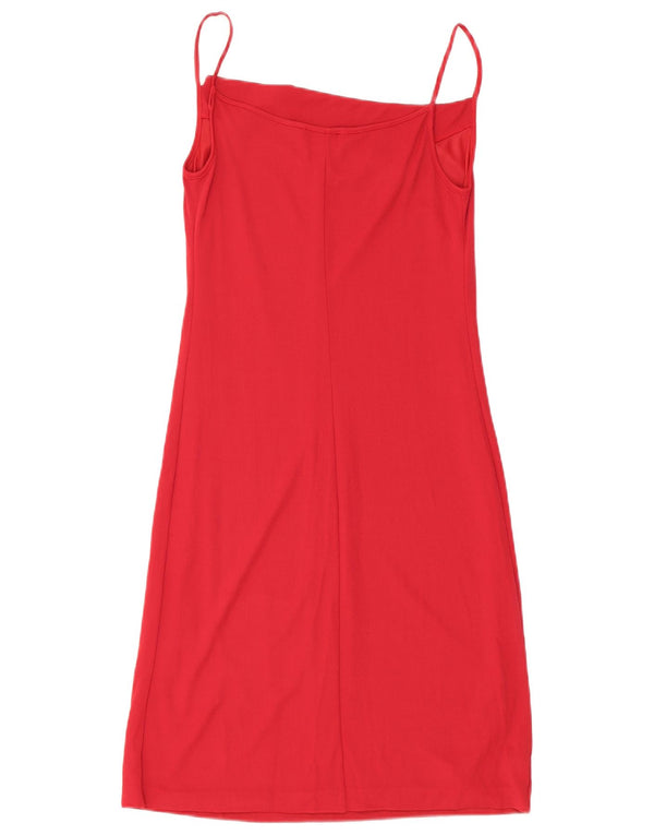 Vestido deslizante feminino Liu Jo Reino Unido 12 viscose floral vermelho médio