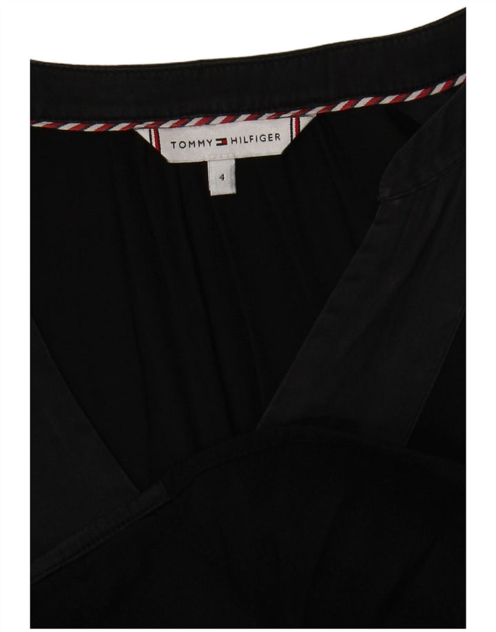 Blusa feminina Tommy Hilfiger de manga comprida oversized US 4 pequena preta