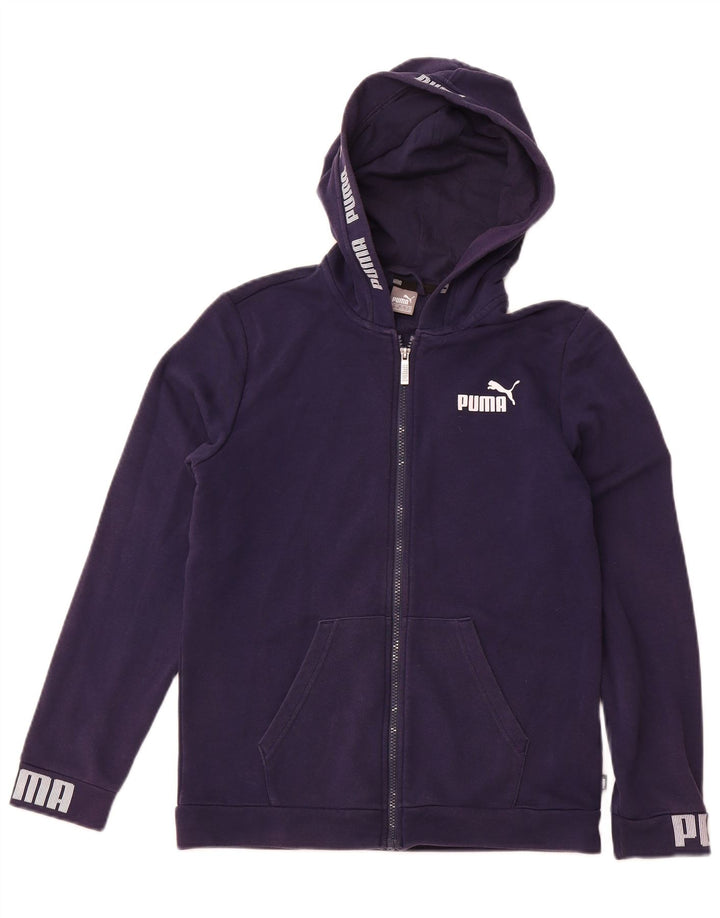 Suéter PUMA Boys Graphic Zip com capuz 13-14 anos azul marinho algodão