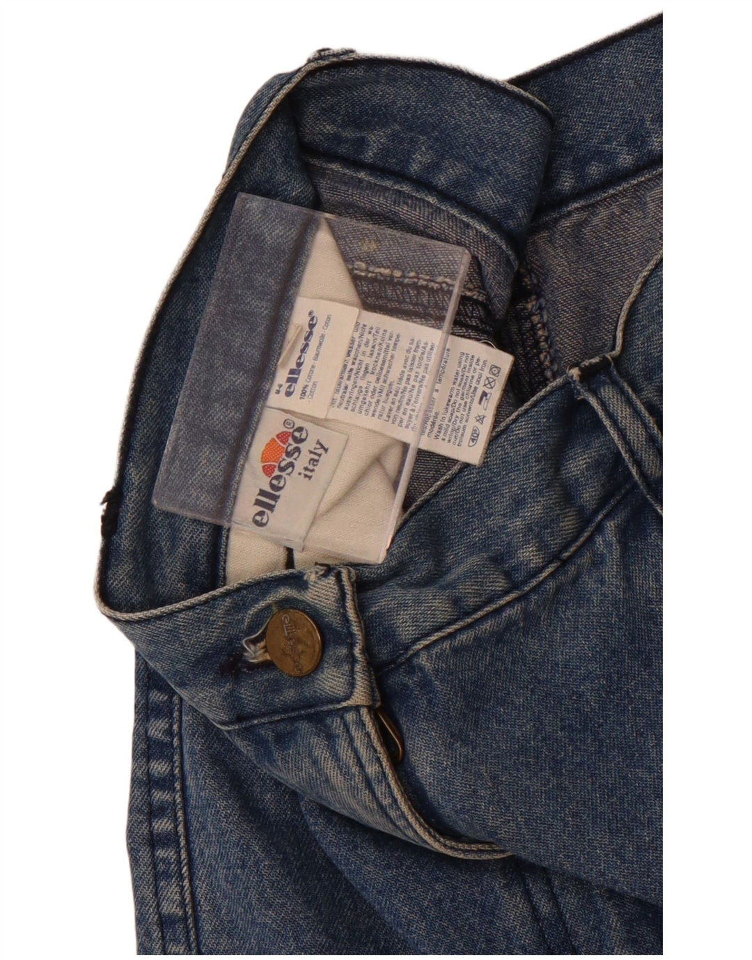 Saia jeans feminina Ellesse médio W28 algodão azul