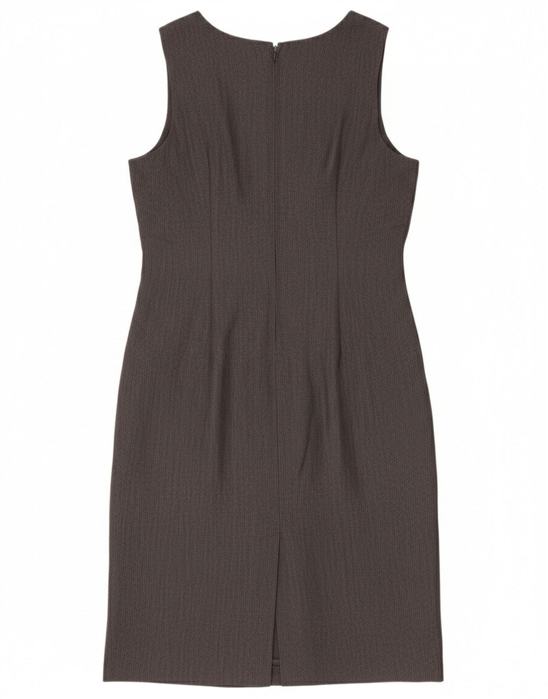 Vestido feminino vintage sem mangas com bainha UK 12 cinza médio