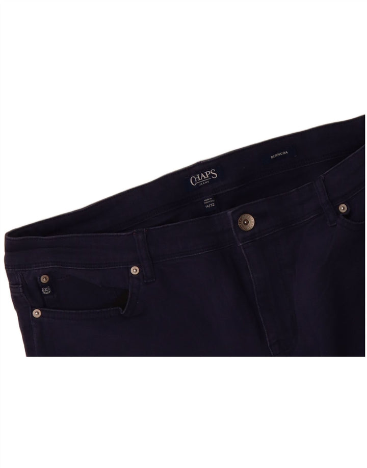 Bermuda jeans feminina CHAPS US 14 XL W36 algodão azul marinho