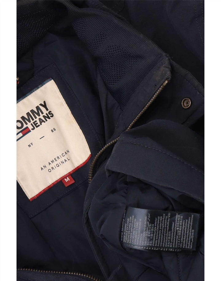 Tommy Hilfiger Casaco corta-vento masculino com capuz Reino Unido 38 Médio Azul marinho