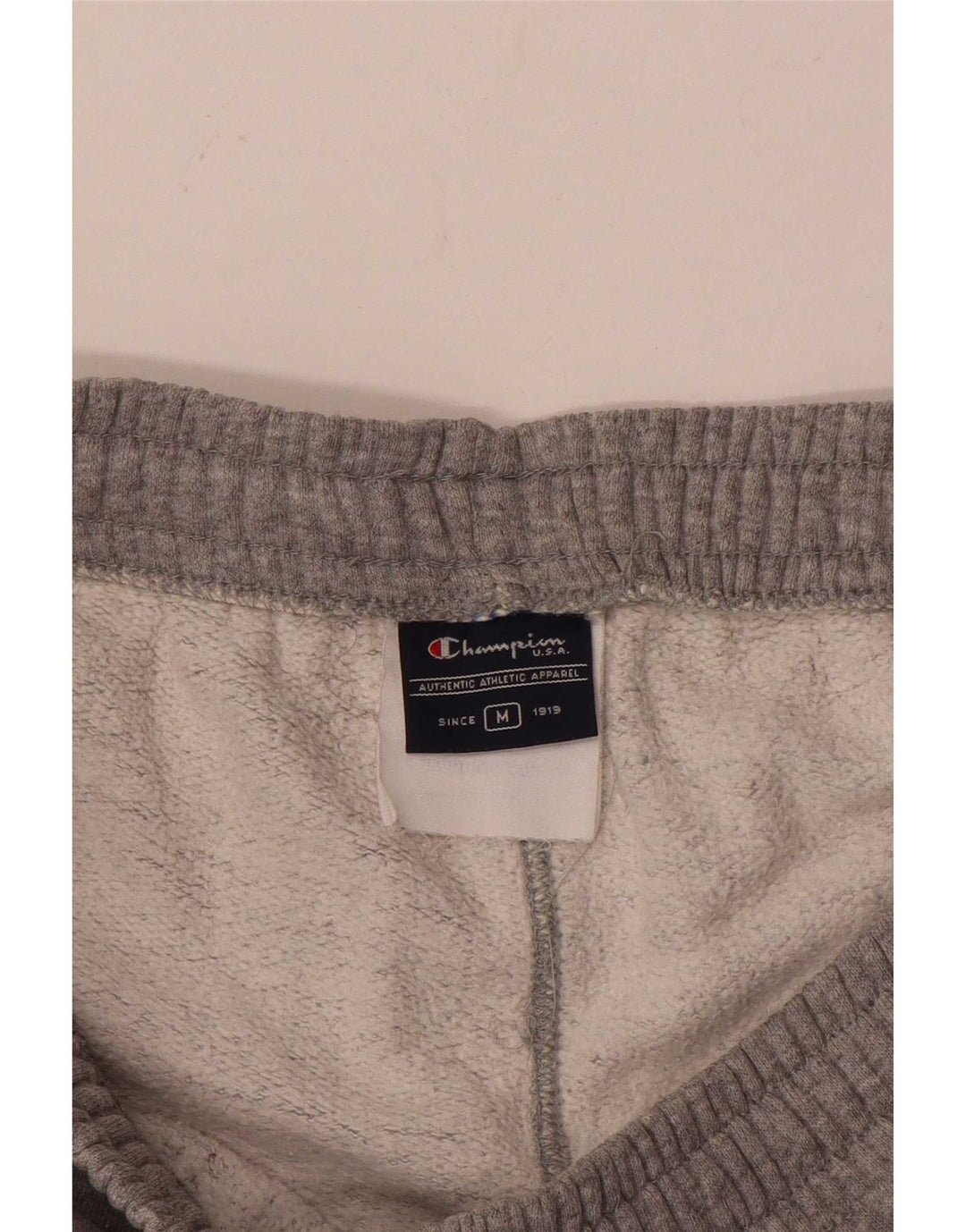 Calça de treino feminina Champion UK 14 algodão manchado cinza médio