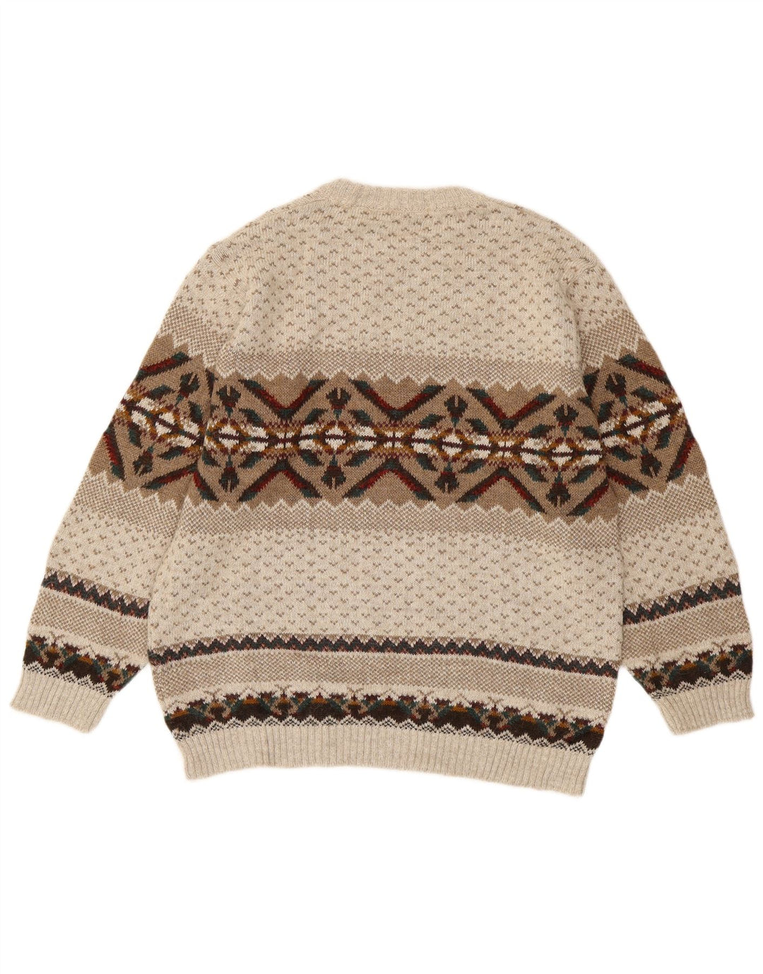 Suéter masculino Marks & Spencer St. Michael com gola redonda grande bege