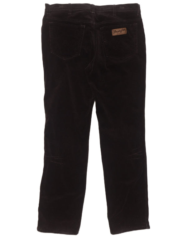 Calça Wrangler masculina Texas Stretch Straight Corduroy W38 L34 algodão preto