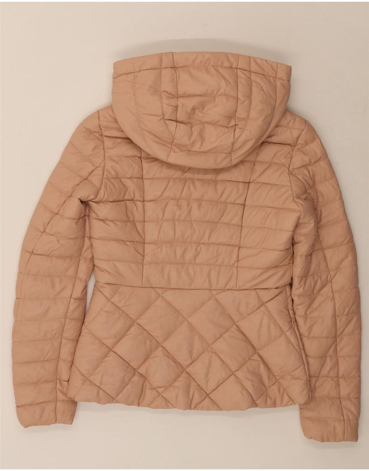 Jaqueta feminina acolchoada com capuz GUESS UK 6 XS poliuretano rosa