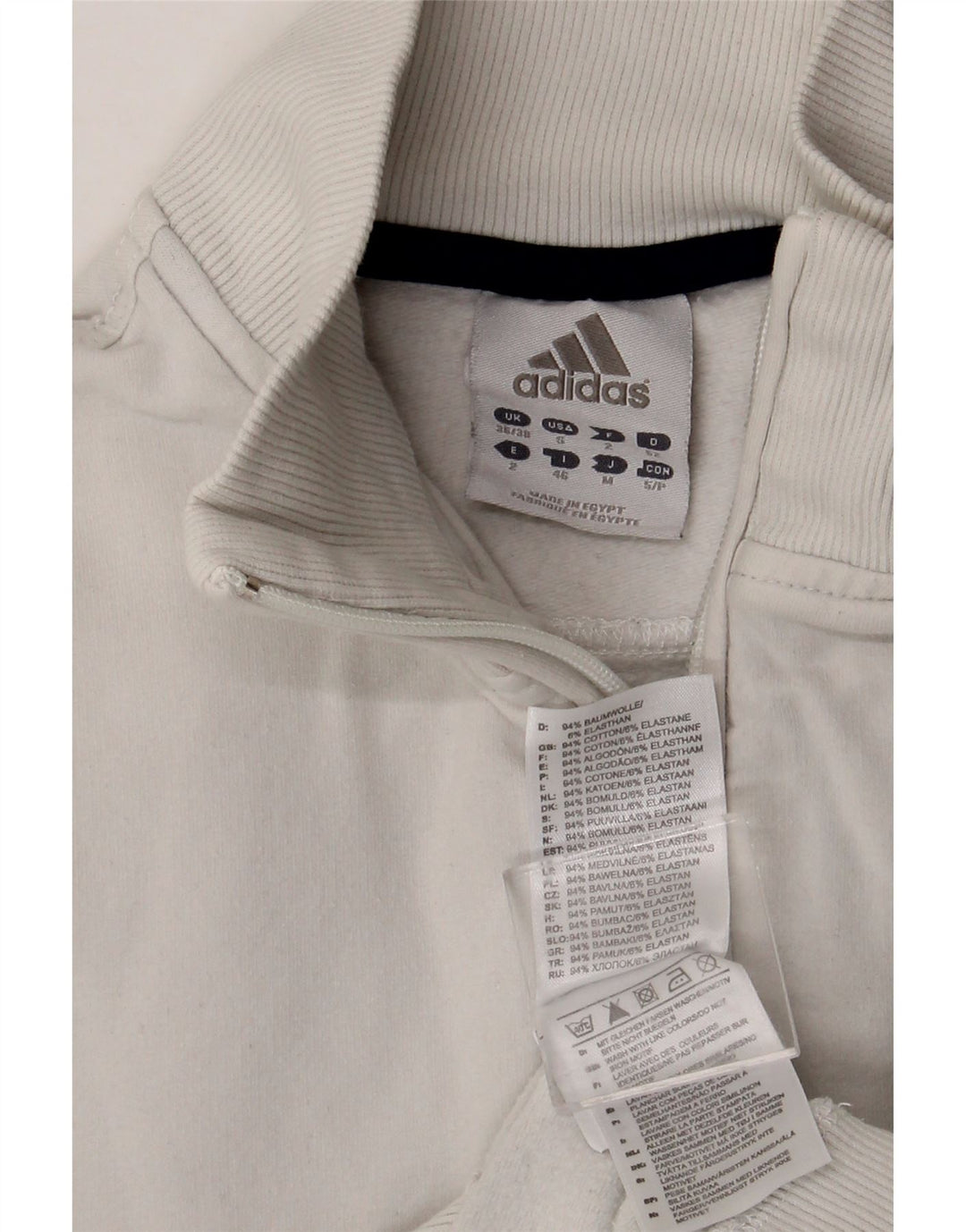 ADIDAS Mens Tracksuit Top Jacket UK 36/38 Pequeno Algodão Branco