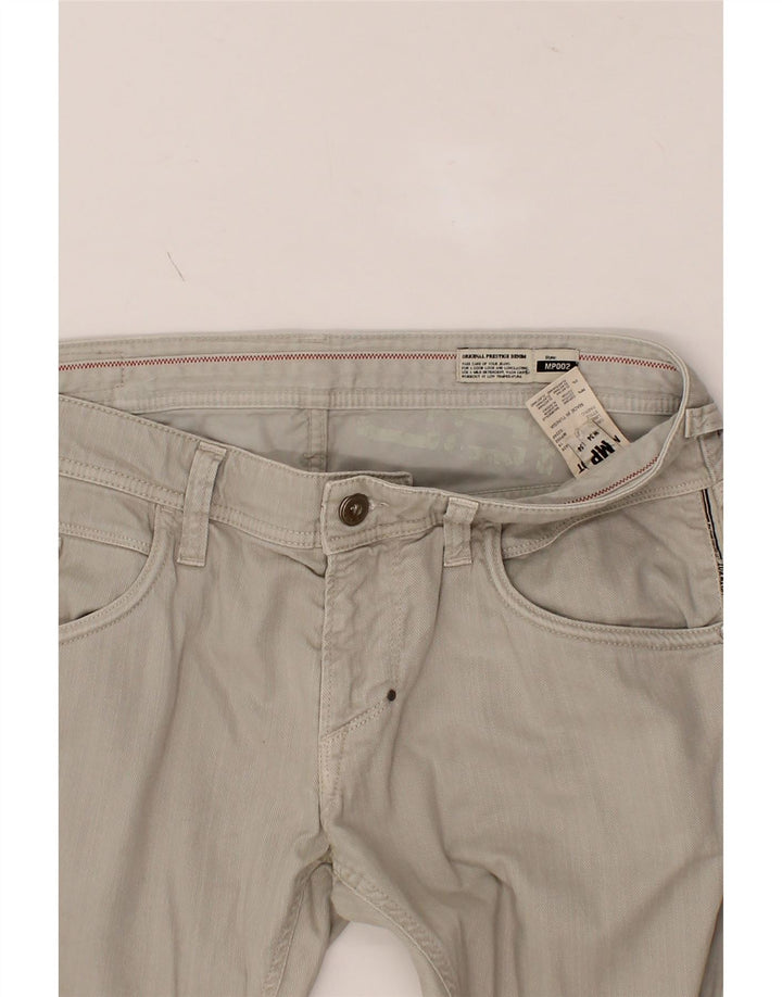 MELTIN' POT Mens Straight Casual Trousers W34 L34 Grey Cotton Vintage Meltin' Pot and Second-Hand Meltin' Pot from Messina Hembry 