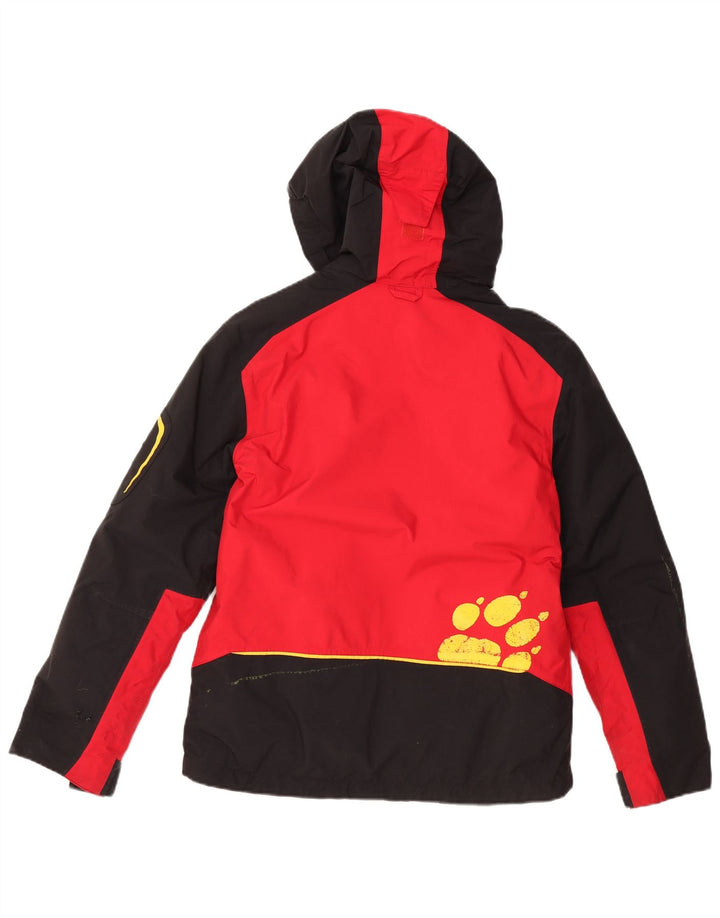 Jaqueta de chuva com capuz gráfico JACK WOLFSKIN para meninos 11-12 anos vermelho bloco colorido