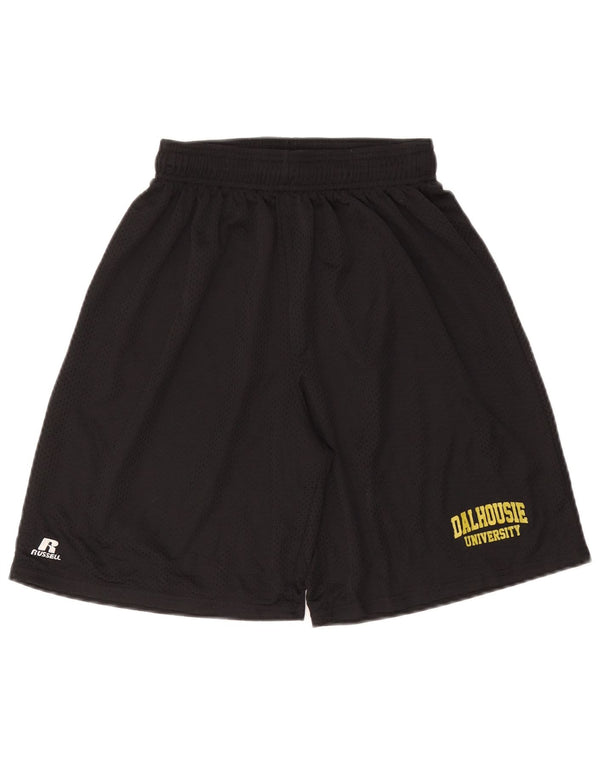 Russell Athletic Mens Dalhousie University Shorts esportivos gráficos pequenos pretos