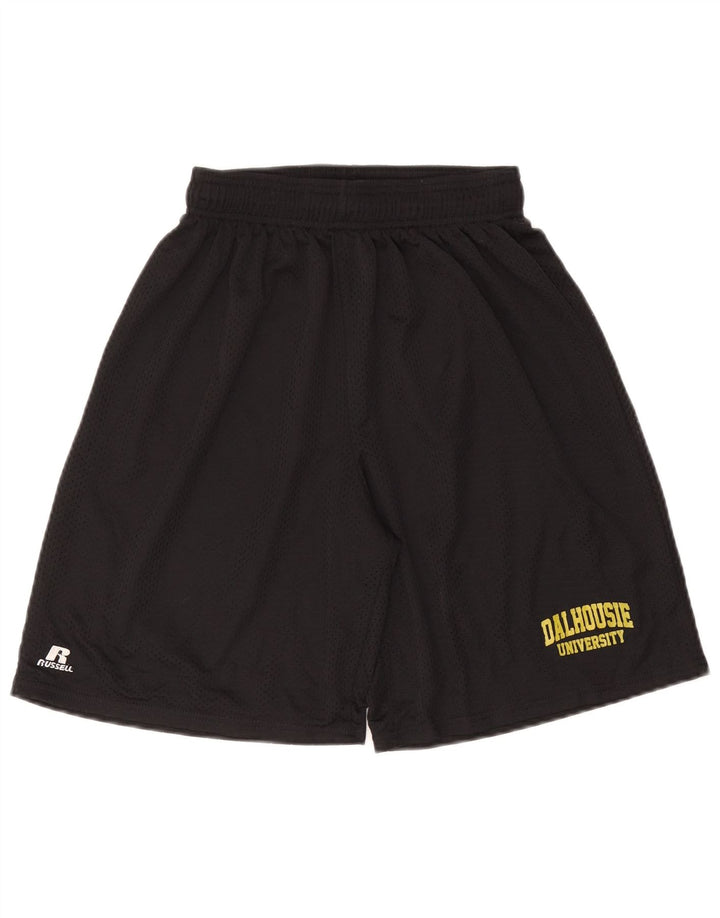 Russell Athletic Mens Dalhousie University Shorts esportivos gráficos pequenos pretos