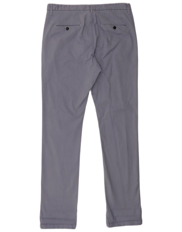 Zara Mens Slim Chino Calças EU 44 Grande W34 L33 Azul Algodão