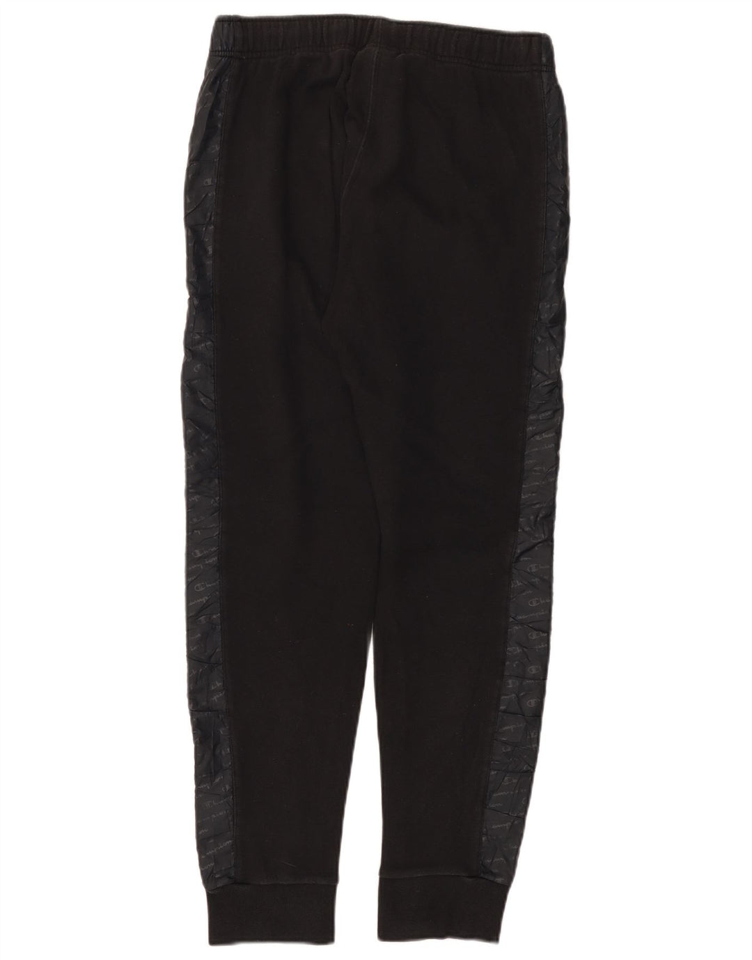 CHAMPION Mens Graphic Tracksuit Trousers Joggers Medium Black Cotton