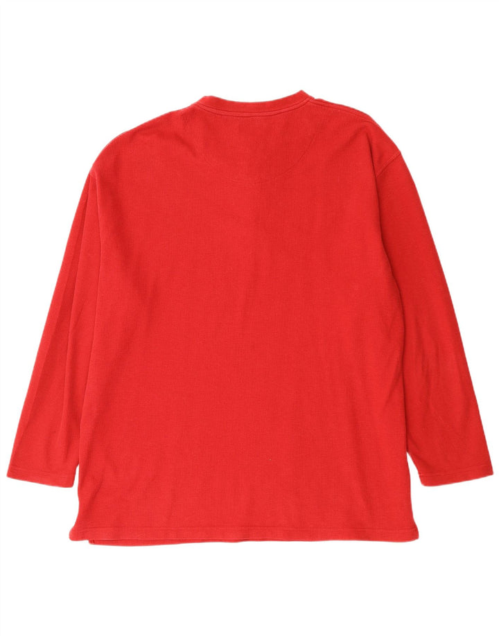 IZOD Mens Pijamas Top Manga Longa XL Algodão Vermelho