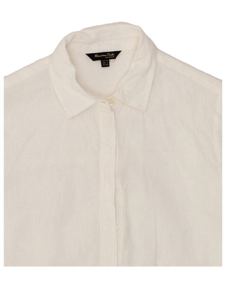 MASSIMO DUTTI Womens Shirt UK 2 XS White Vintage Massimo Dutti and Second-Hand Massimo Dutti from Messina Hembry 