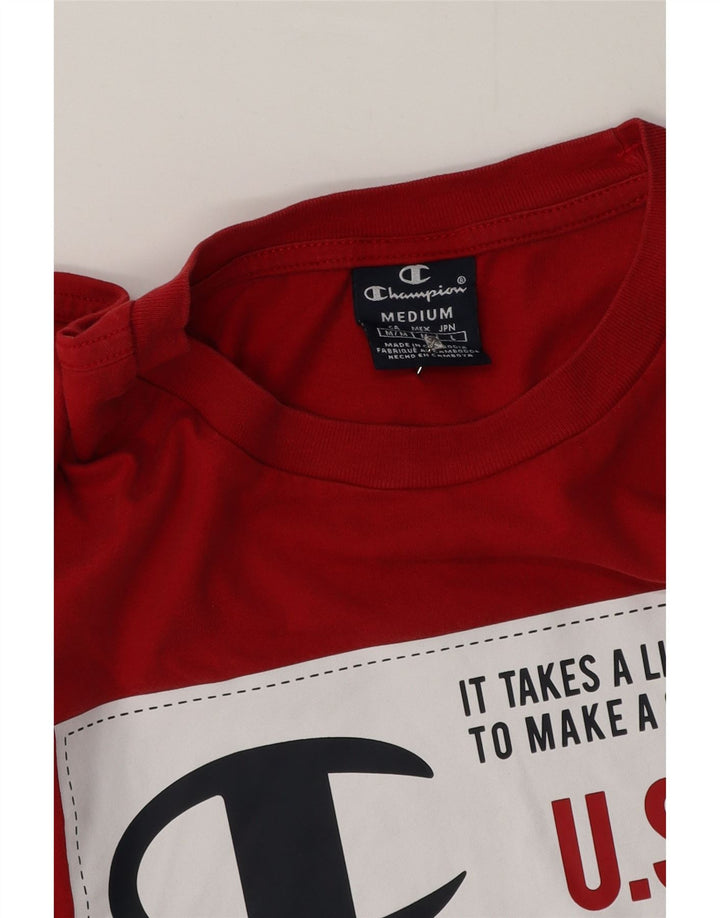 Camiseta gráfica masculina Champion Top Médio Vermelho