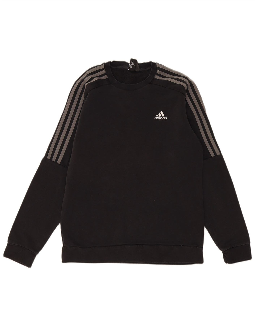 Adidas Mens Moletom Jumper Pequeno Algodão Preto