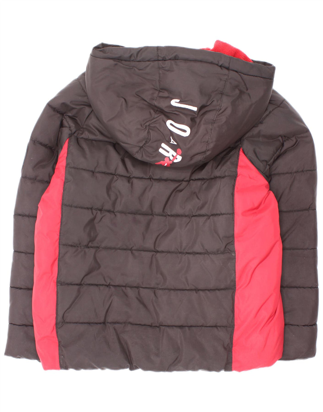Jaqueta acolchoada com capuz gráfico Jordan Boys 6-7 anos grande bloco colorido preto
