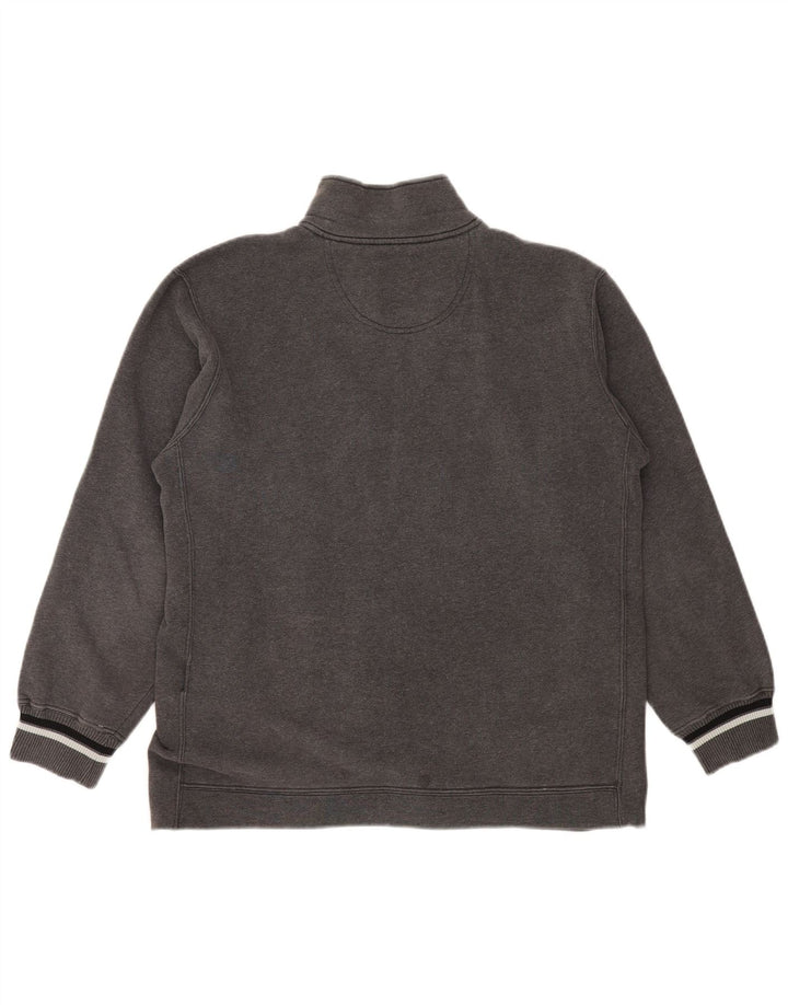 CHAMPION Suéter masculino com zíper e gola XL algodão cinza