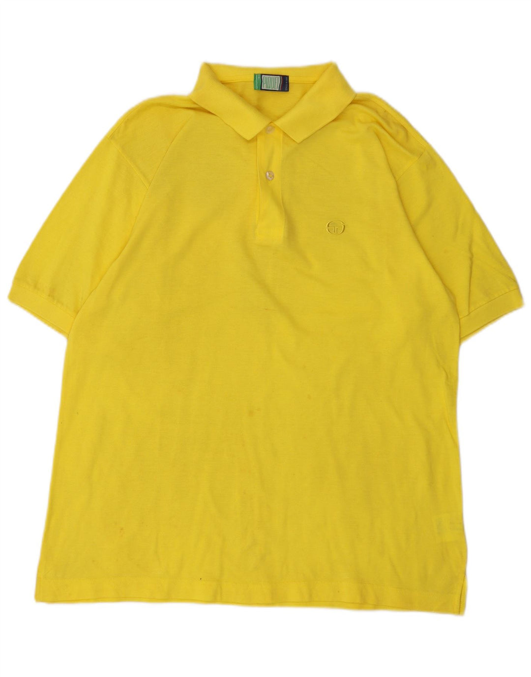 SERGIO TACCHINI Polo masculino IT 52 grande algodão amarelo
