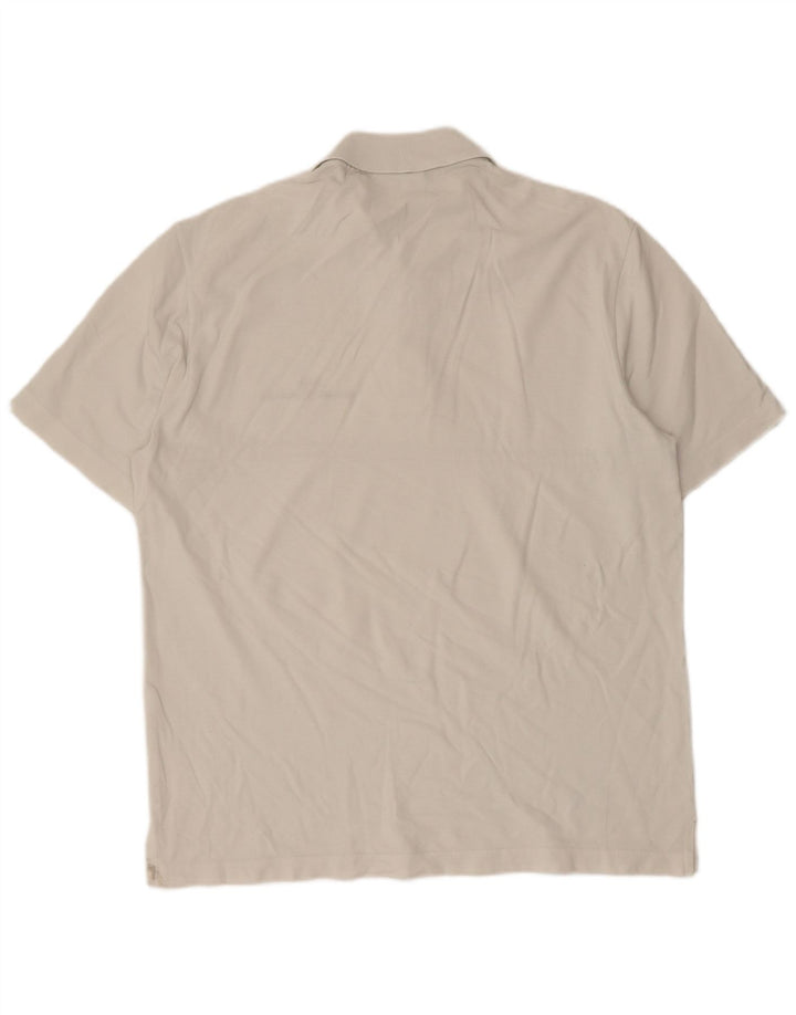 Camisa polo masculina Sergio Tacchini grande algodão listrado branco