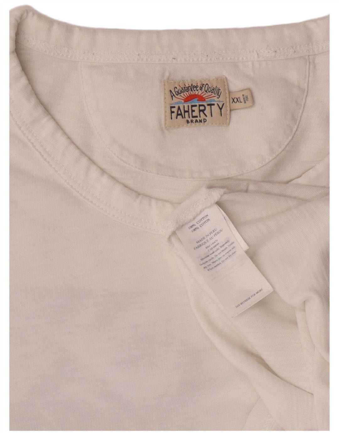 Top gráfico masculino VINTAGE manga comprida 2XL algodão branco