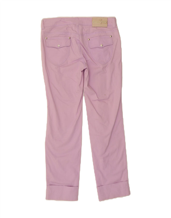 TRUSSARDI Womens Slim Casual Trousers W27 L28 Pink Cotton Vintage Trussardi and Second-Hand Trussardi from Messina Hembry 