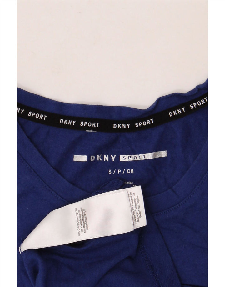 Colete gráfico masculino DKNY top pequeno azul algodão
