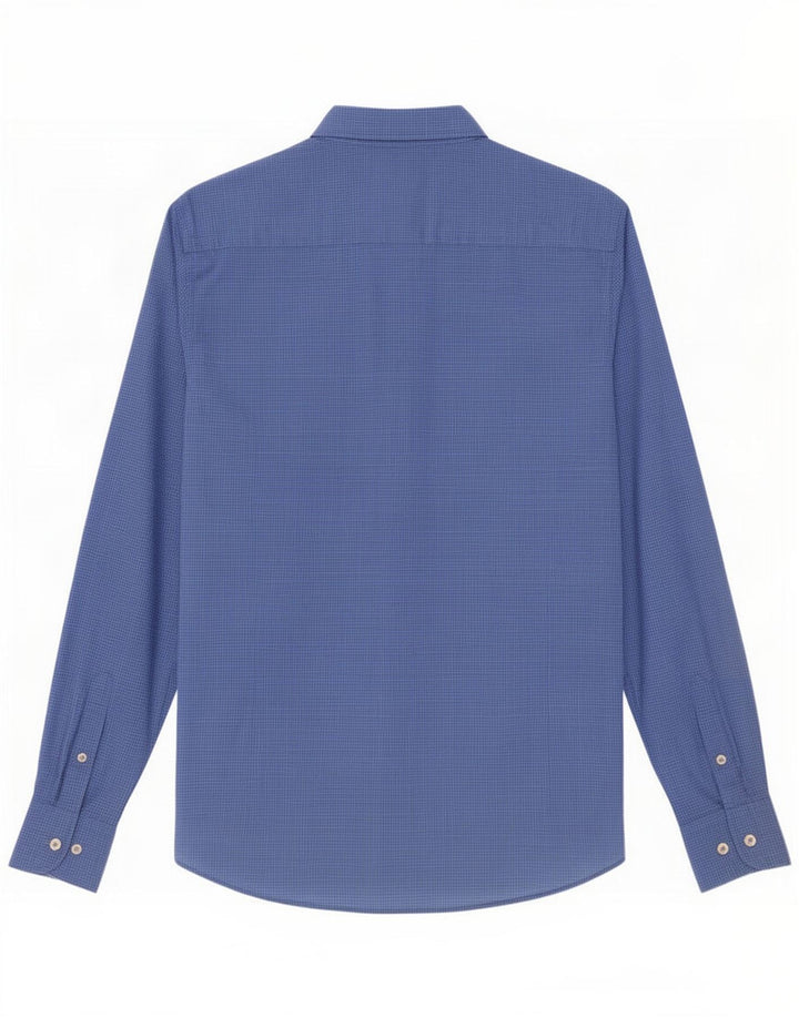 Camisa masculina Massimo Dutti XL azul xadrez algodão