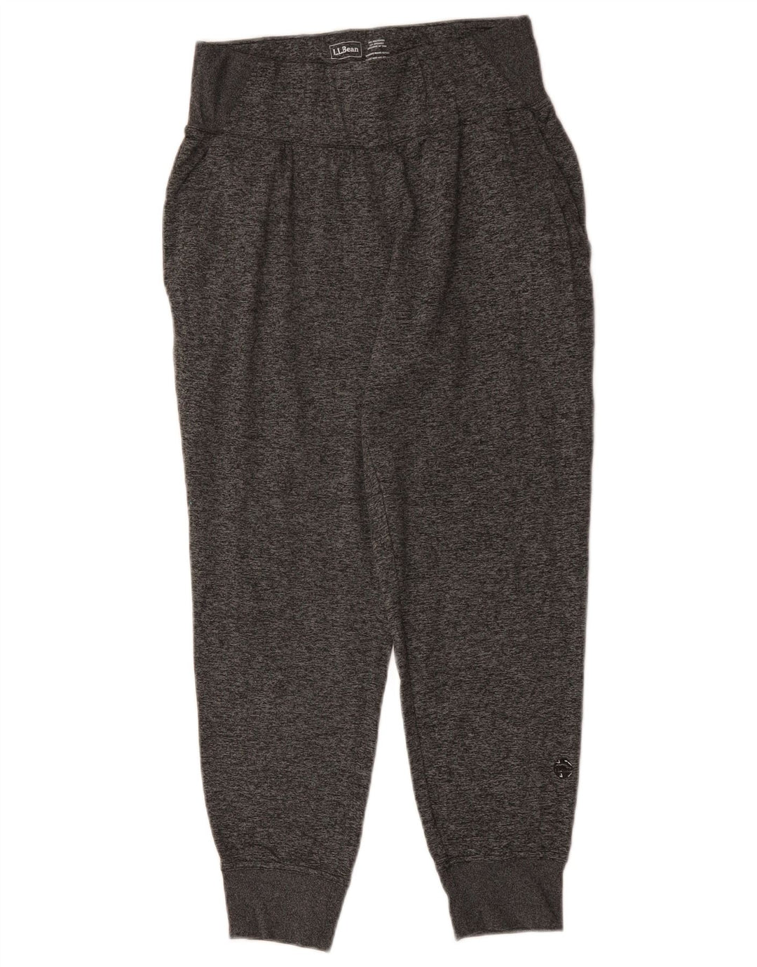 L.L.BEAN Calça de treino feminina Joggers UK 6 XS cinza manchado de poliéster