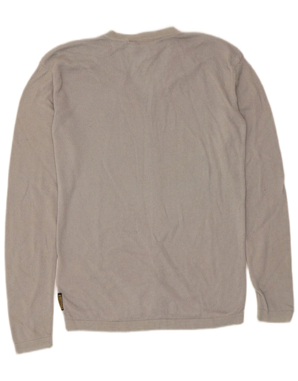 Suéter feminino Armani Jeans com decote em V Reino Unido 6 XS lã cinza