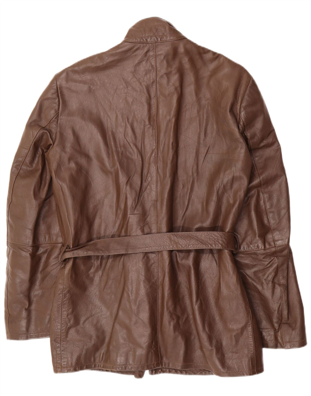 Jaqueta de couro feminina vintage IT 50 XL marrom