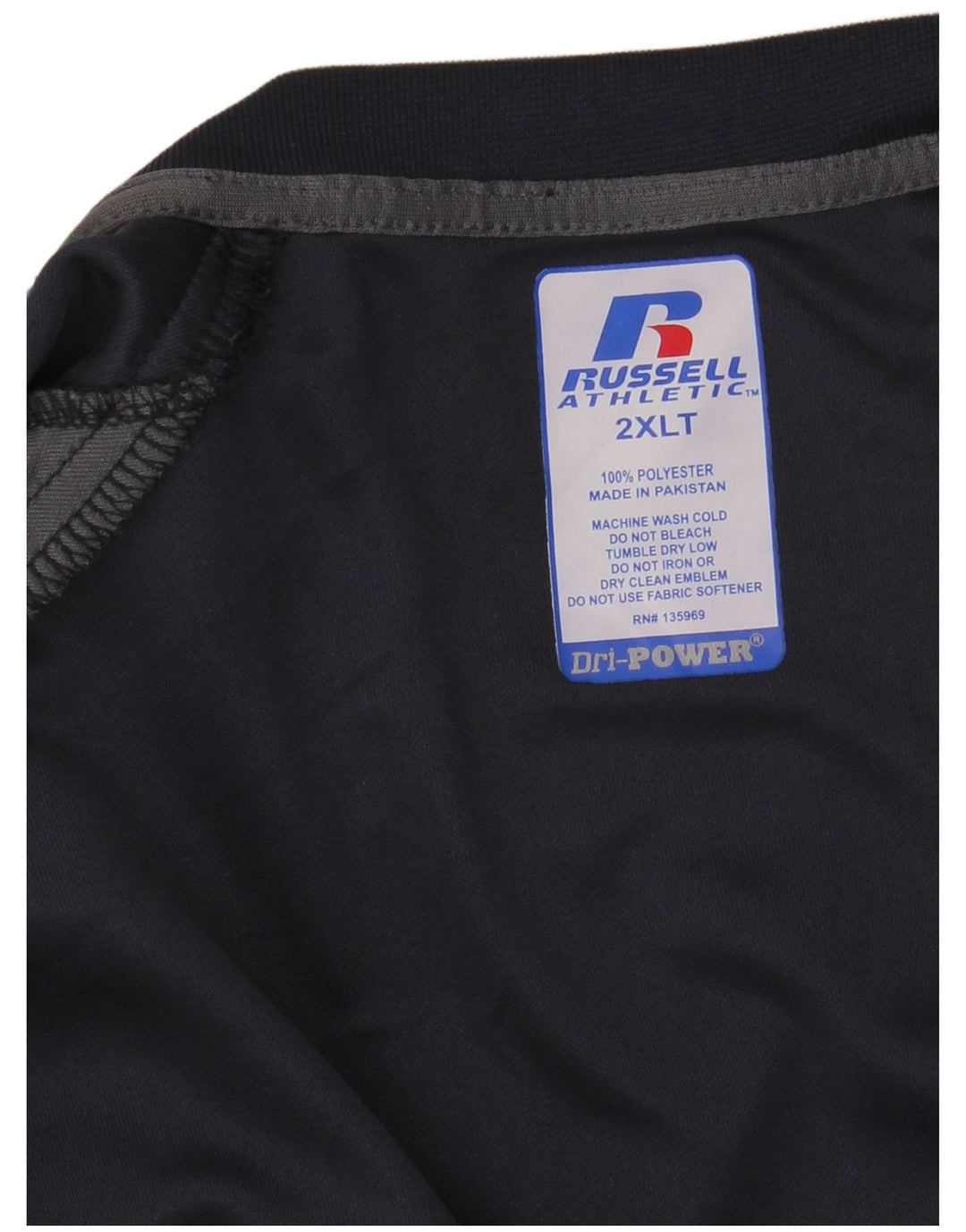 Camiseta alta masculina RUSSELL ATLÉTICA Top 2XL Azul marinho Colourblock Poliéster