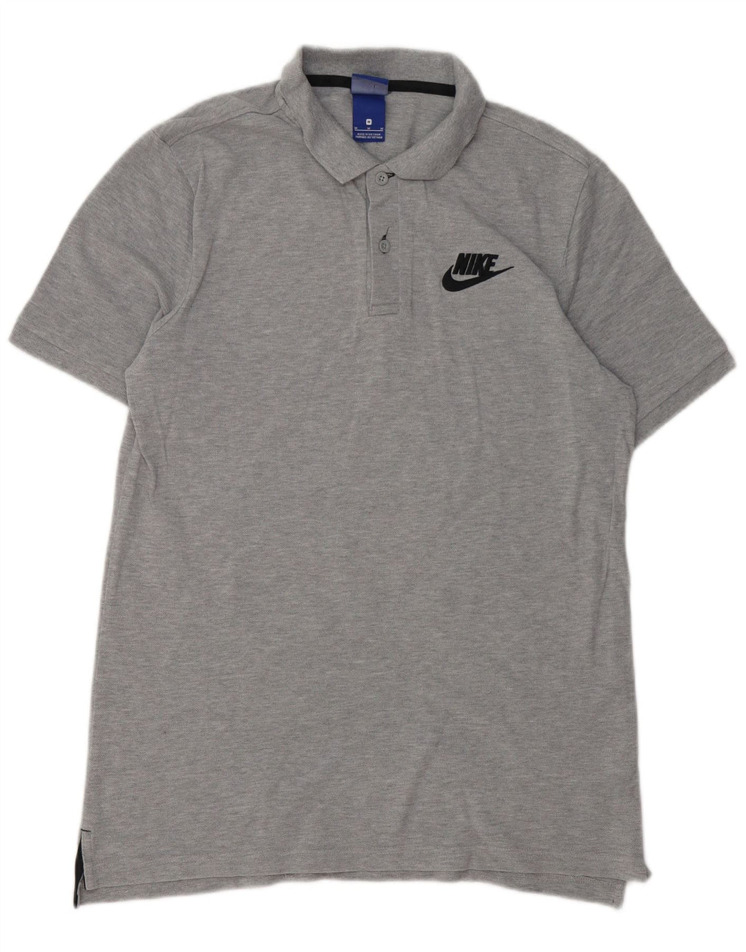 Camisa polo masculina Nike médio cinza manchado de algodão