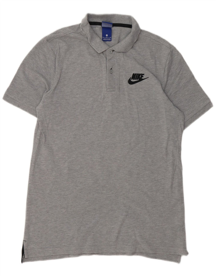 Camisa polo masculina Nike médio cinza manchado de algodão