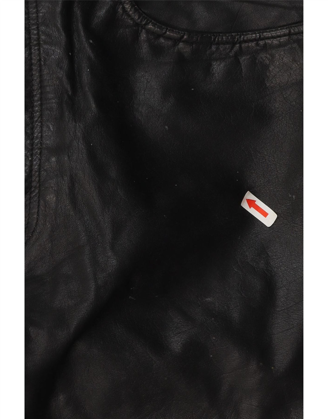 Calças de couro retas masculinas vintage W34 L30 couro preto