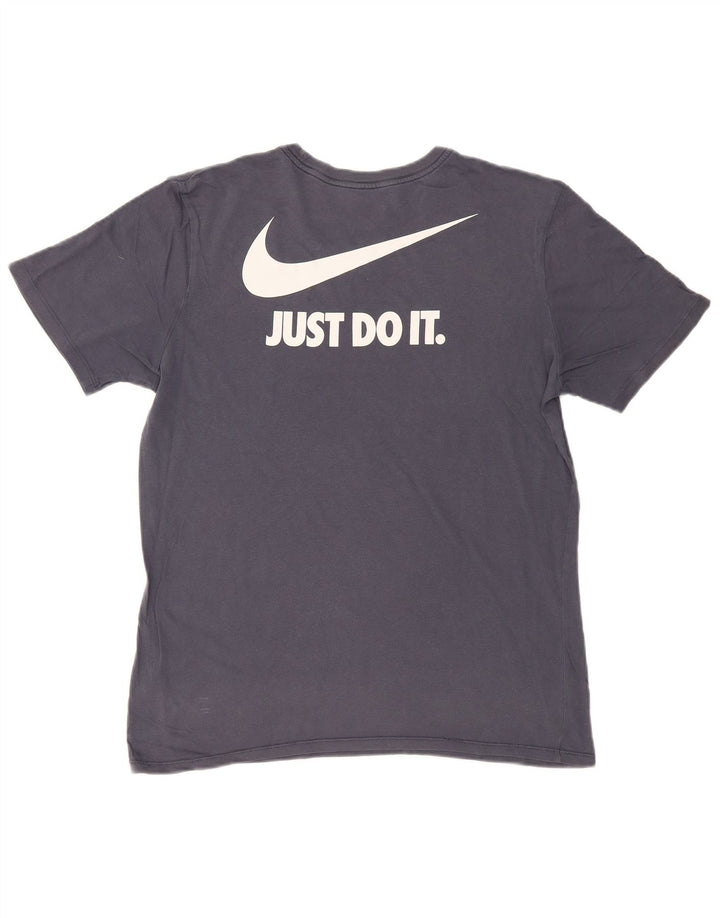 Camiseta Nike masculina gráfica grande algodão azul marinho