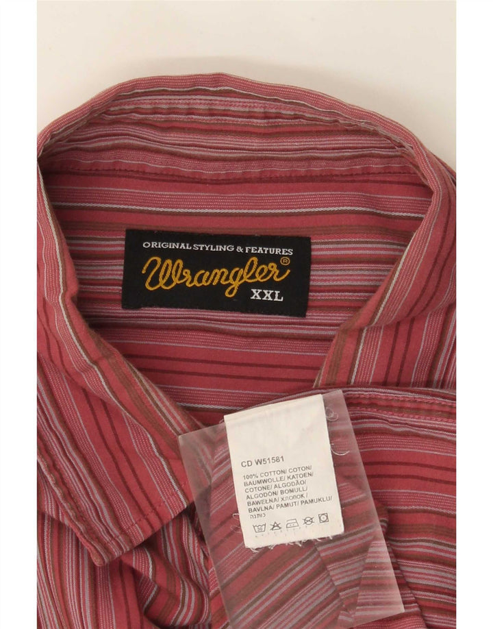 Camisa masculina Wrangler 2XL algodão listrado vermelho