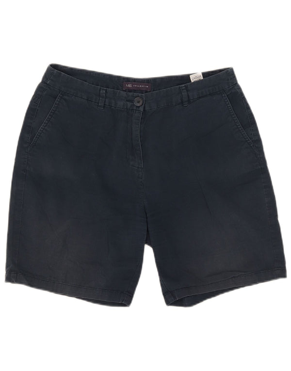 Shorts chino feminino Marks & Spencer Reino Unido 12 médio W31 algodão azul marinho