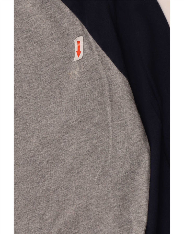 Top masculino Superdry manga comprida cinza médio algodão colorblock