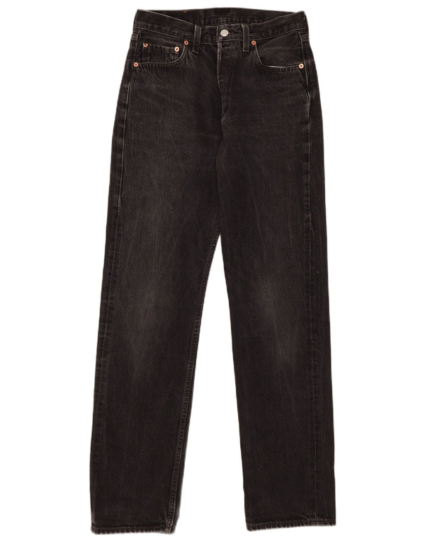 Calça jeans feminina Levi's 501 cintura alta reta W31 L34 algodão preto