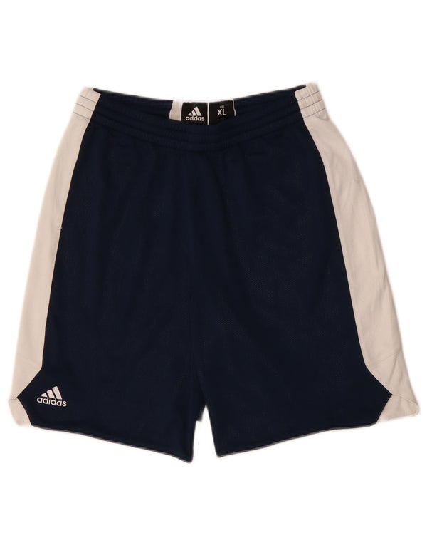 Shorts esportivos masculinos Adidas 13-14 anos XL azul marinho colorblock poliéster