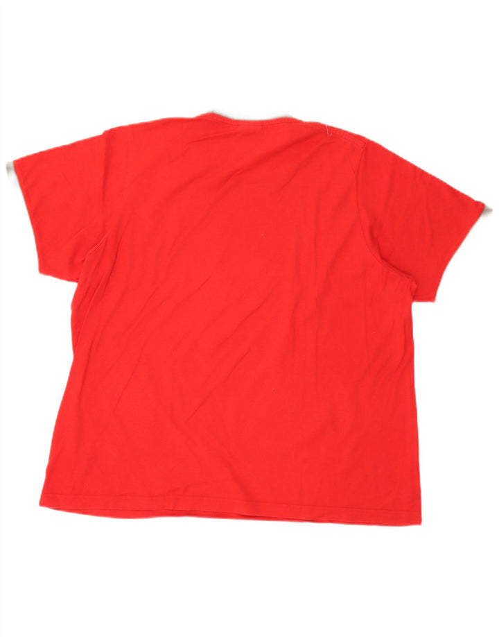 Adidas Mens Graphic T-Shirt Top Médio Algodão Vermelho