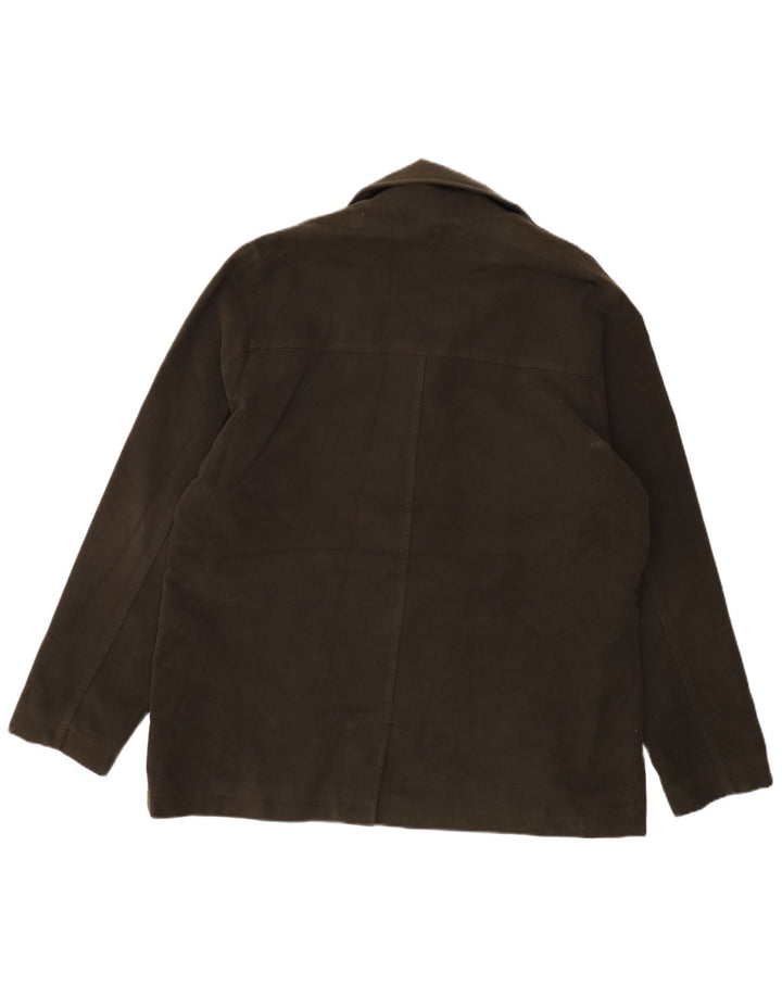 Jaqueta masculina de camurça aberta Marks & Spencer Autograph UK 42 XL cáqui
