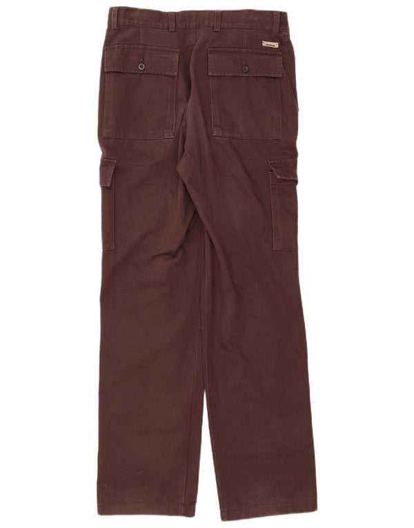 Calça cargo masculina Wampum reta IT 50 grande W34 L34 algodão marrom